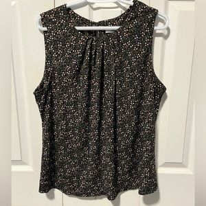 Black flower pattern blouse